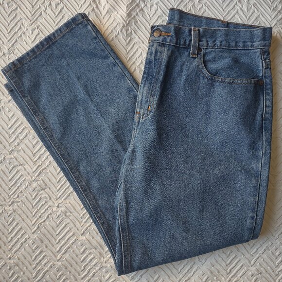 Faded Glory Denim Regular Fit Straight Jeans Men's 36x29 Blue 5-Pocket Excellent - Picture 8 of 9